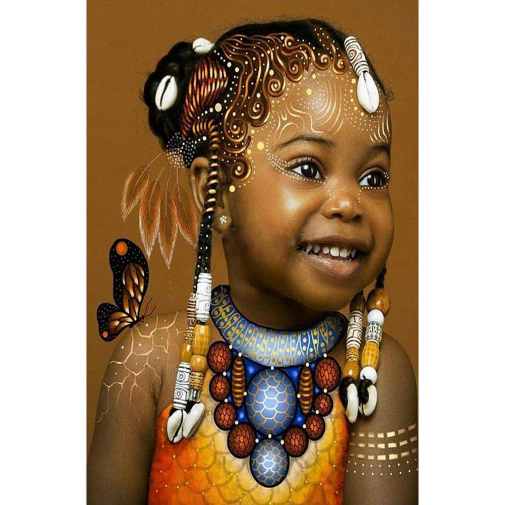 Little Girl - Full Drill Round Drill - 40x30cm