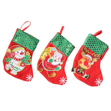 Load image into Gallery viewer, DIY Diamond Painting-3pcs Christmas stocking pendants
