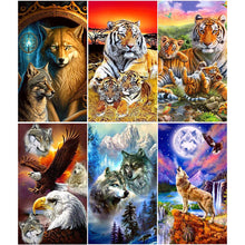 Load image into Gallery viewer, Tiger Wolf-Full Round Diamond Painting-40x70cm-Large Size
