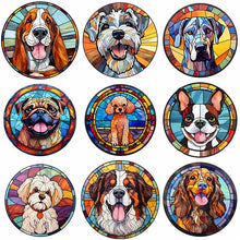 Load image into Gallery viewer, Stained Glass Dog-Full Round Diamond Painting-30x30cm
