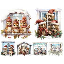 Load image into Gallery viewer, Christmas Animals-Full Round Diamond Painting-30x30cm

