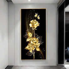 Load image into Gallery viewer, Gold Rose - Full Drill Round Drill Painting - 85x45cm
